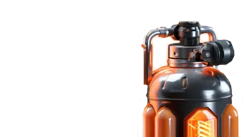 Изображение футуристической канистры с топливом, символизирующее энергию и усиление приветственного бонуса в Vulkan Vegas онлайн-казино.